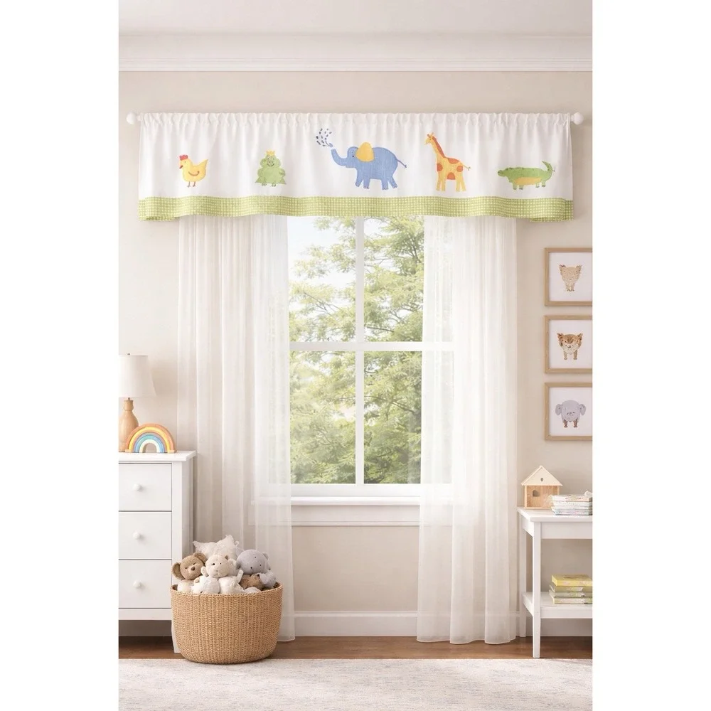 Pottery Barn Kids Alphabet Soup Valance Elephant Nursery Curtain 18x44 Baby Room